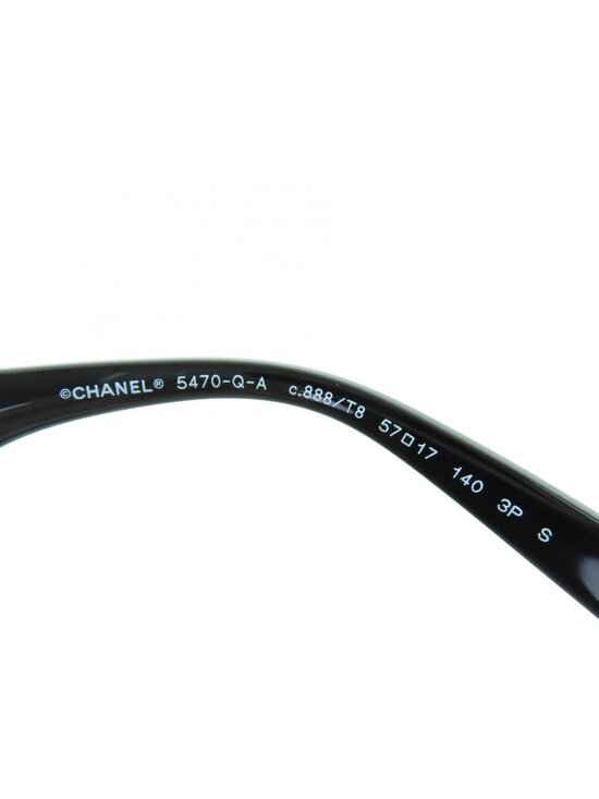Chanel CC Logo Chain Enamel Leather Sunglasses Black 57 17 140 Made main image 6